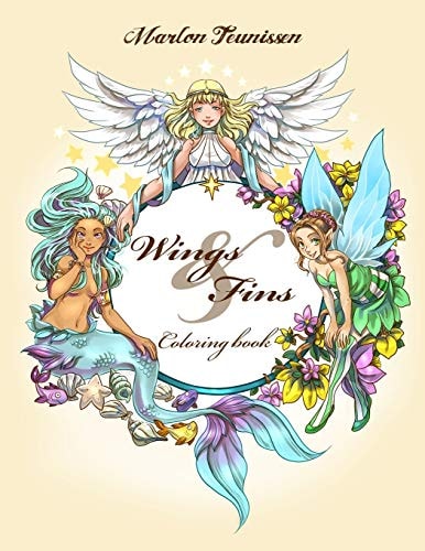 Wings and Fins Adult Coloring Book