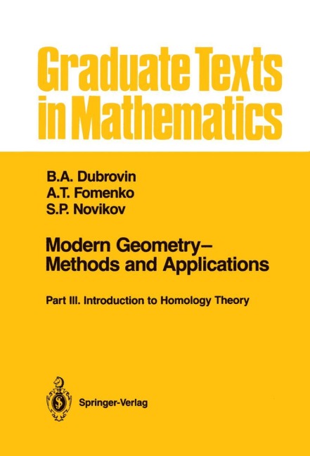Modern Geometry-Methods and Applications: Part III: Introduction to Homology Theory