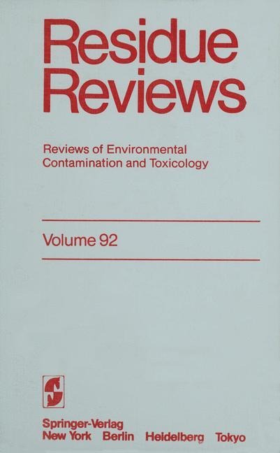 Residue Reviews: Reviews of Environmental Contamination and Toxicology