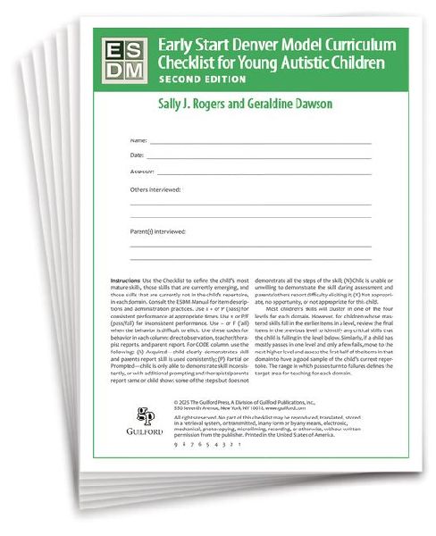 Early Start Denver Model Curriculum Checklist for Infants and Young Autistic Children, Second Edition, Set of 15 Checklists, Each a 16-Page Two-Color Booklet