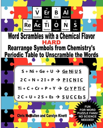 VErBAl ReAcTiONS - Word Scrambles with a Chemical Flavor (Hard) Rearrange Symbols from Chemistry's Periodic Table to Unscramble the Words