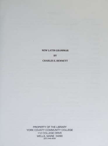 New Latin Grammar