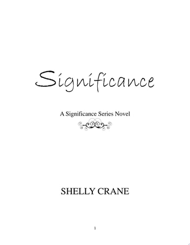 Significance A Significance Novel