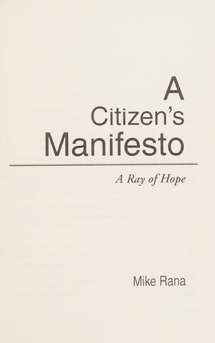 A Citizen's Manifesto A Ray of Hope