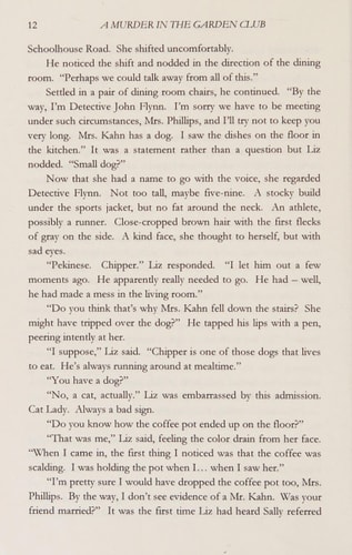 A Murder in the Garden Club Introducing Liz Phillips and Detective John Flynn