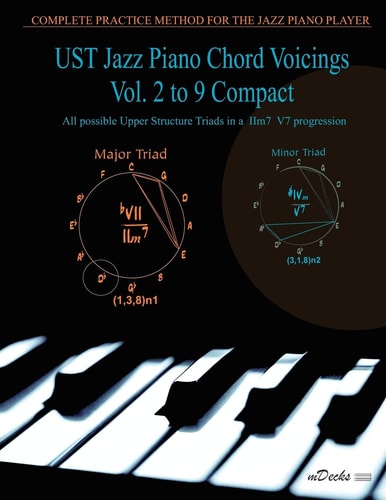 UST Jazz Piano Chord Voicings Vol. 2 to 9 Compact All Possible Upper Structure Triads in a IIm7 V7 Progression