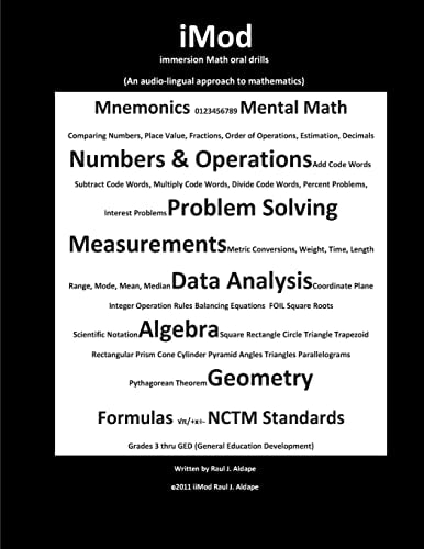 IMod Immersion Math Oral Drills