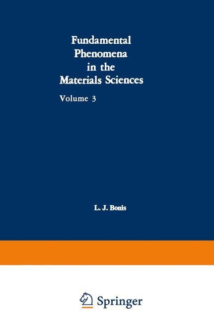 Fundamental Phenomena in the Materials Sciences: Volume 3: Surface Phenomena, Proceedings of the Third Symposium on Fundamental Phenomena in the Materials Sciences Held January 25-26, 1965, at Boston, Mass.
