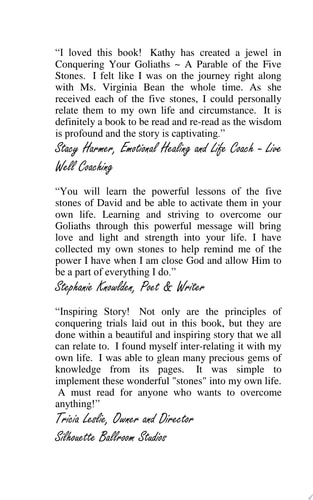Conquering Your Goliaths A Parable of the Five Stones
