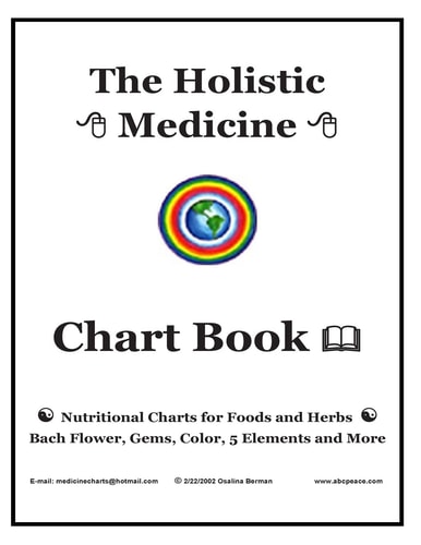 The Holistic Medicine Chart Book Nutritional Charts for Foods and Herbs, Bach Flower, Gems, Color, 5 Elements and More
