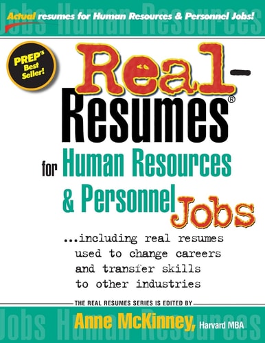Real-Resumes for Human Resources and Personnel Jobs