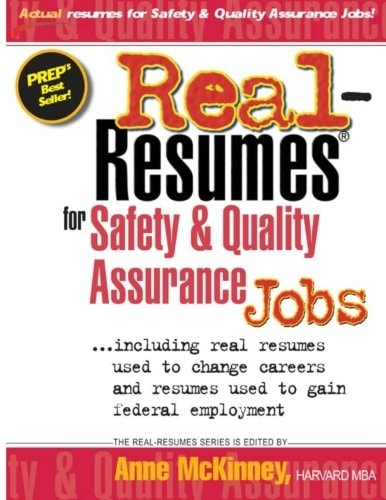 Real-Resumes for Safety and Quality Assurance Jobs