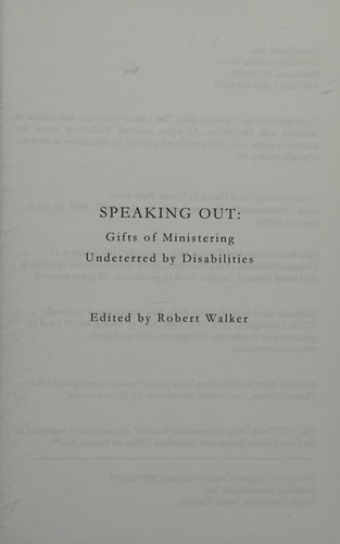 Speaking Out Gifts of Ministering Undeterred by Disabilities