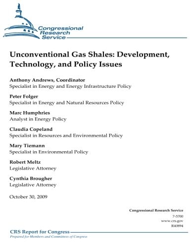Unconventional Gas Shales Development, Technology, and Policy Issues