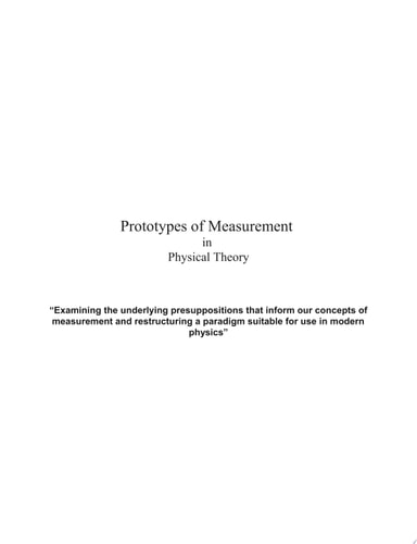 Prototypes of Measurement