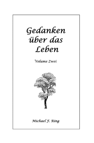 Gedanken Uber Das Leben Volume Zwei