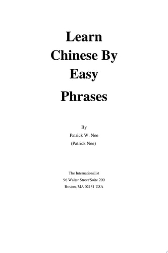Learn Chinese by Easy Phrases