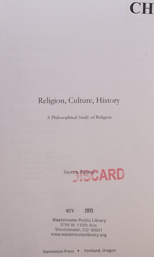 Religion, Culture, History A Philosophical Study of Religion