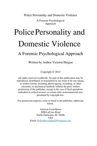 Police Personality and Domestic Violence A Forensic Psychological Approach