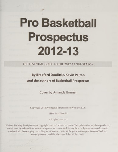 Pro Basketball Prospectus 2012-13
