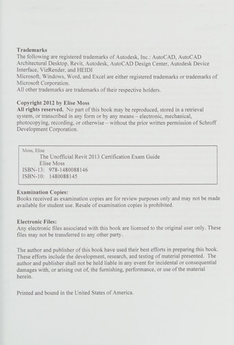 The Unofficial Revit 2013 Certification Exam Guide