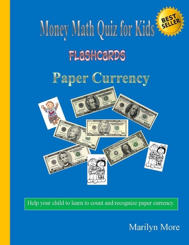 Money Math Quiz for Kids Flashcards Paper Currency