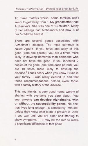 Alzheimer's Prevention - Protect Your Brain for Life What Our Parents Didn't Know