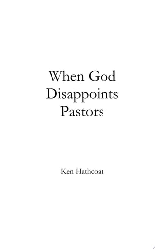 When God Disappoints Pastors