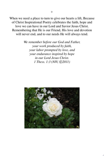 Because of Christ Inspirational Poetry