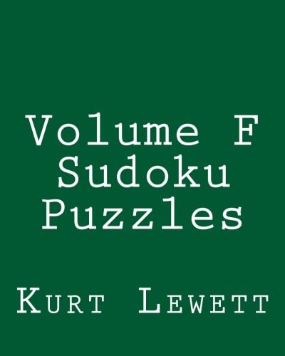 Volume F Sudoku Puzzles Fun, Large Grid Sudoku Puzzles