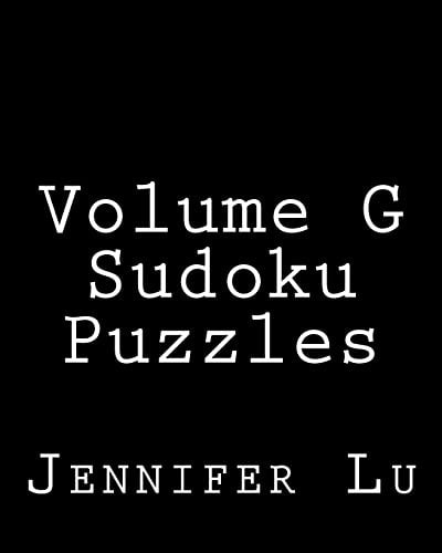 Volume G Sudoku Puzzles 80 Easy to Read, Large Print Sudoku Puzzles