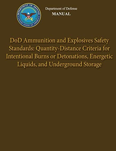 Department of Defense Manual - DoD Ammunition and Explosives Safety Standards Quantity-Distance Criteria for Intentional Burns Or Detonations, Energetic Liquids, and Underground Storage