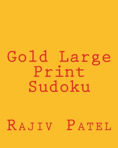 Gold Large Print Sudoku Easy to Read, Large Grid Sudoku Puzzles