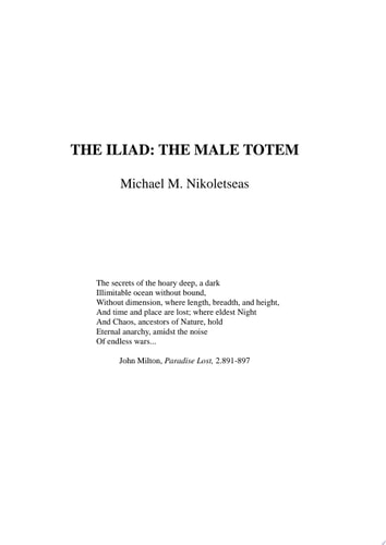 The Iliad: The Male Totem