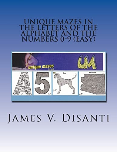 Unique Mazes In the Letters of the Alphabet and the Numbers 0-9 (Easy)
