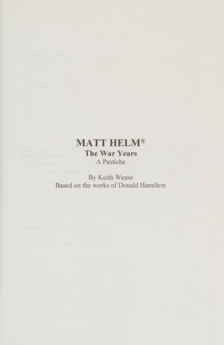 Matt Helm The War Years