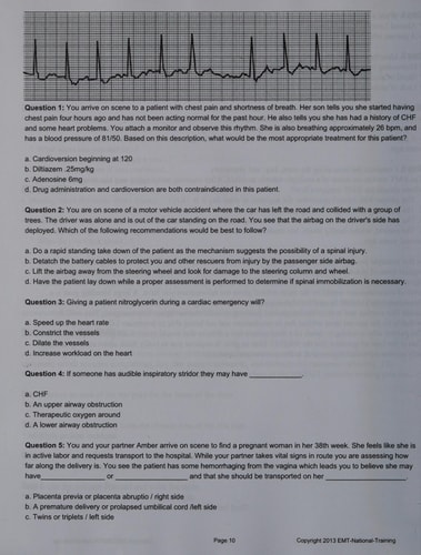 EMT National Training Paramedic Practice Questions & Study Guide