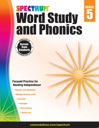 Spectrum Word Study and Phonics, Grade 5