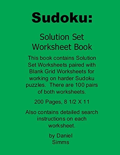 Sudoku: Solution Set Worksheet Book For Working on Harder Sudoku Puzzles