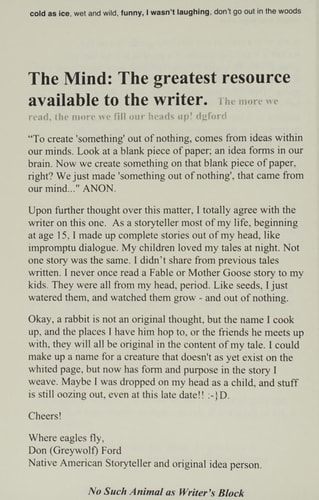 No Such Animal as Writer's Block
