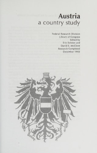 Austria A Country Study