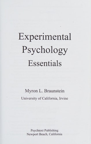 Experimental Psychology Essentials