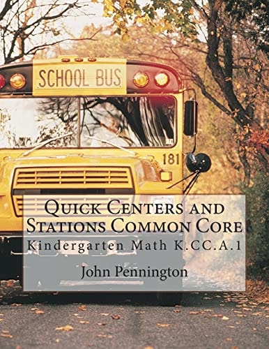 Quick Centers and Stations Common Core Kindergarten K. CC. A. 1