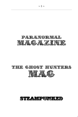 Paranormal magazine The Ghost Hunting Magazine