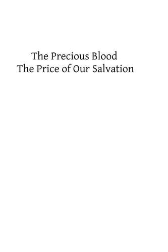 The Precious Blood The Price of Our Salvation