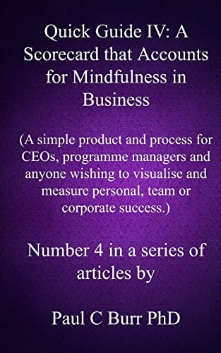 Quick Guide IV - A Scorecard That Accounts for Mindfulness in Business A Simple Product and Process for CEOs, Programme Managers and Anyone Wishing to Visualise and Measure Personal, Team Or Corporate Success