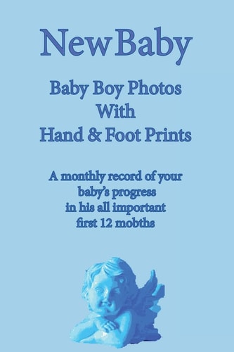 New Baby Baby Boy Photo Album with Foot and Hand Prints