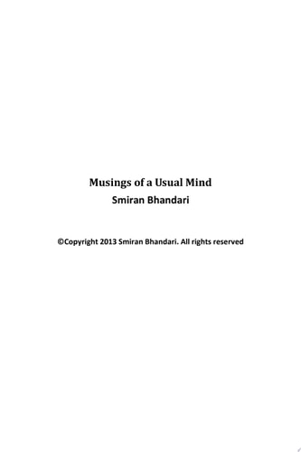 Musings of a Usual Mind