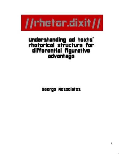 //Rhetor. Dixit// Understanding Ad Texts' Rhetorical Structure for Differential Figurative Advantage