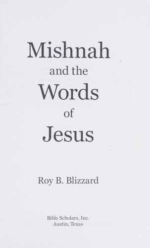Mishnah and the Words of Jesus